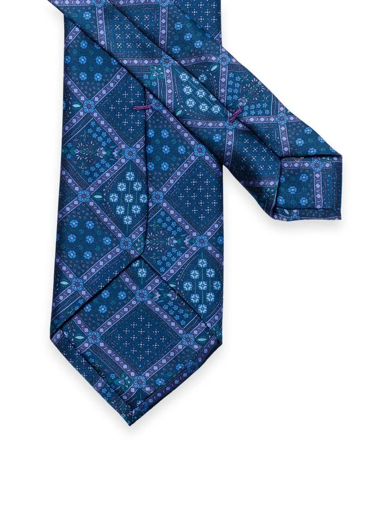 Paul Fredrick Medallion Printed Italian Silk Tie 3