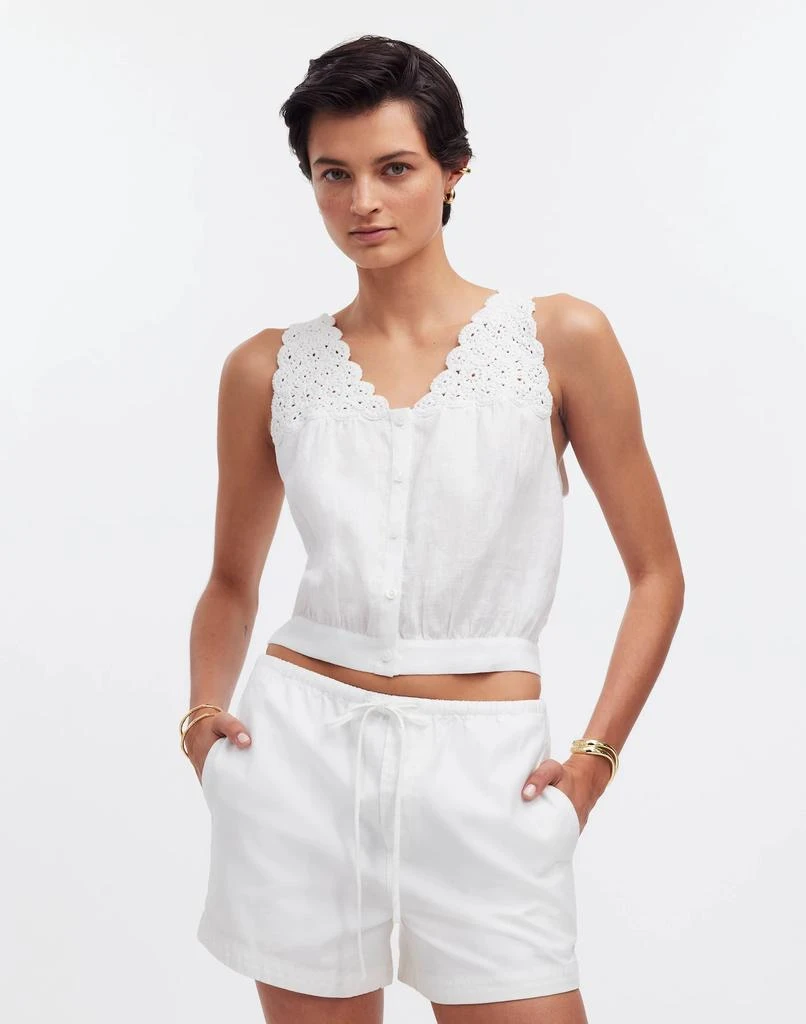 Madewell Embroidered V-Neck Bubble Top 1