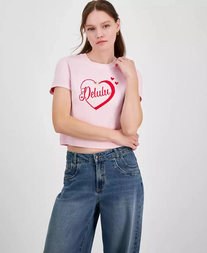 Madden Girl Juniors' Delulu Short-Sleeve Sweater 1