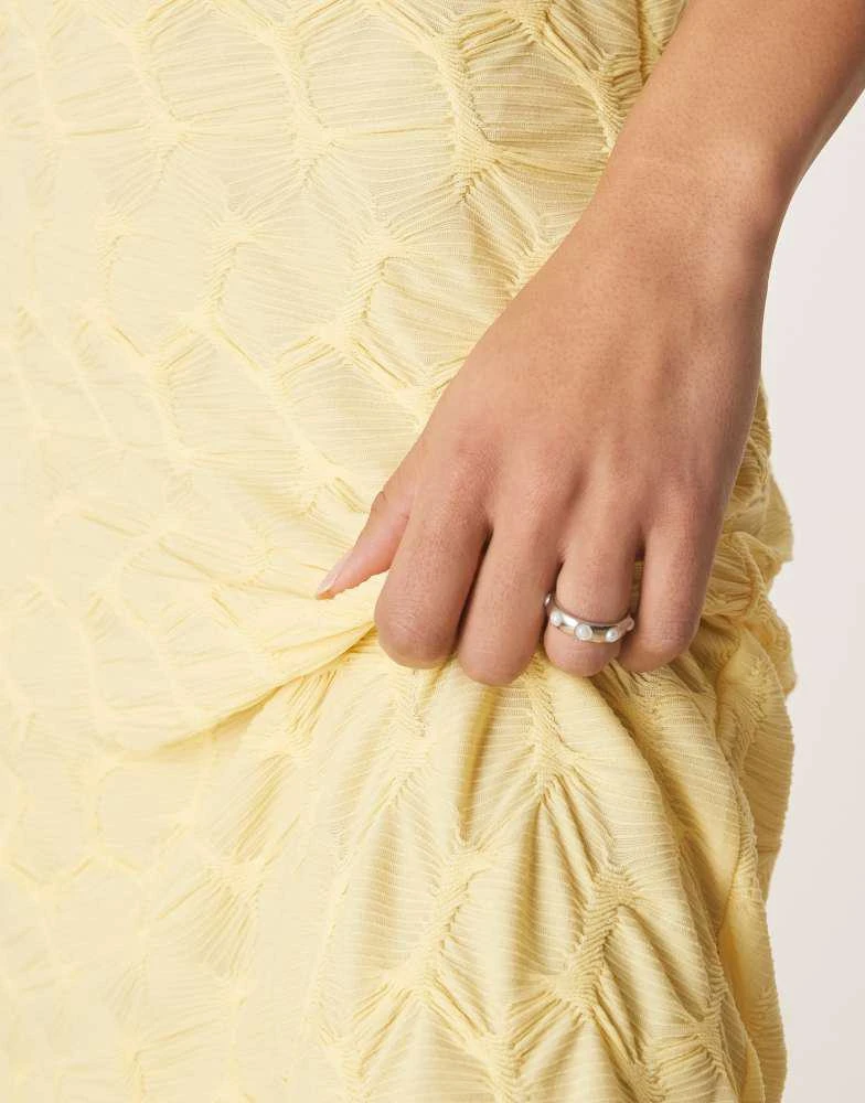 Vila Vila textured jersey cami maxi dress in pale yellow 4