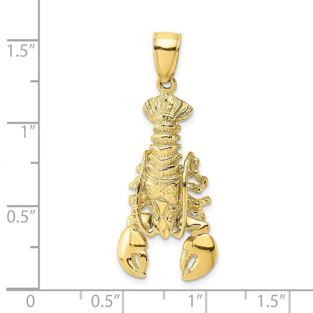 Diamond2Deal 10k Yellow Gold 2-D Moveable Lobster Charm 3