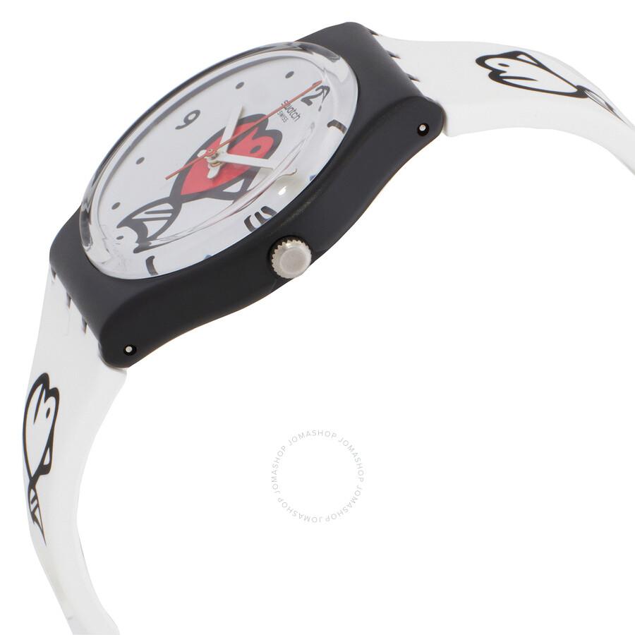 Swatch Fishy Fishy Quartz White Dial Ladies Watch GB321