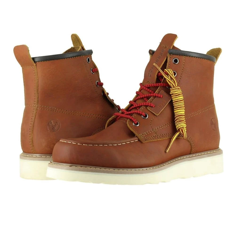 Berrendo Men's Moc Wedge Steel Toe Work Boots In Cognac 1