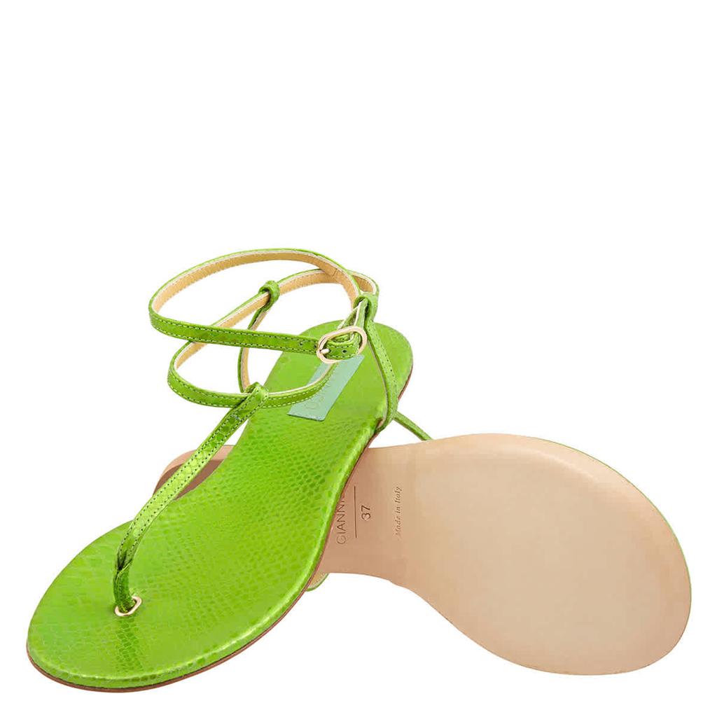 GIANNICO Ladies Kai Flip Flops Leather Flats