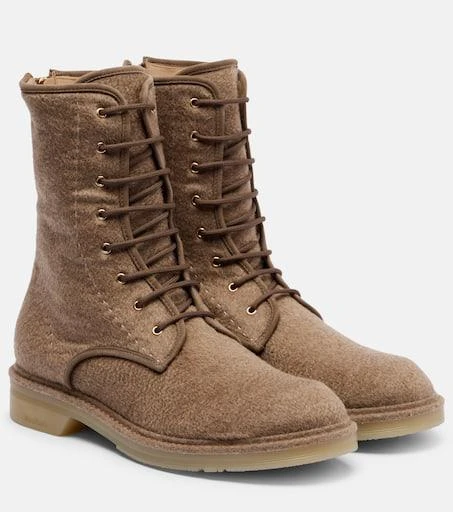 Max Mara Baker cashmere combat boots 1