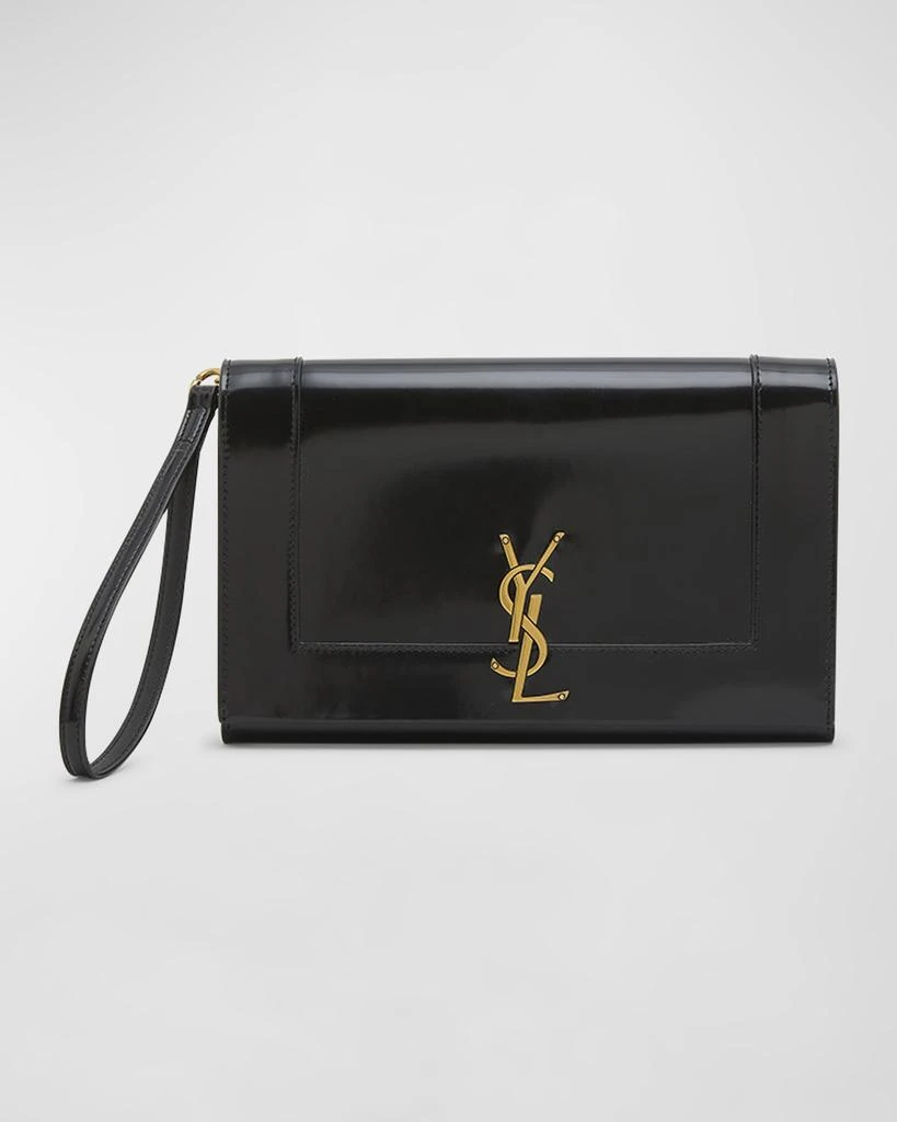 Yves Saint Laurent Cassandra YSL Flap Leather Wristlet 1