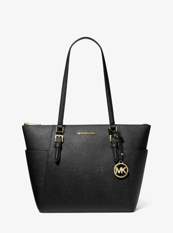 Michael Kors Charlotte Large Saffiano Leather Top-Zip Tote Bag