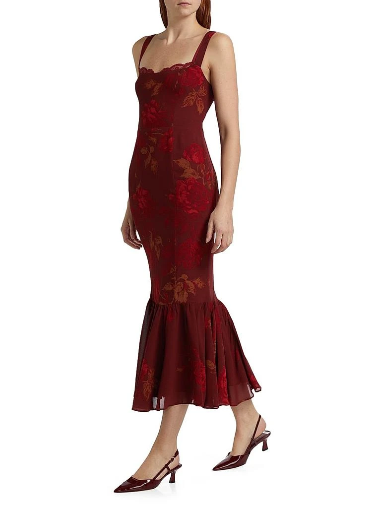 Reformation Irisa Floral Flounce Cocktail Dress 2