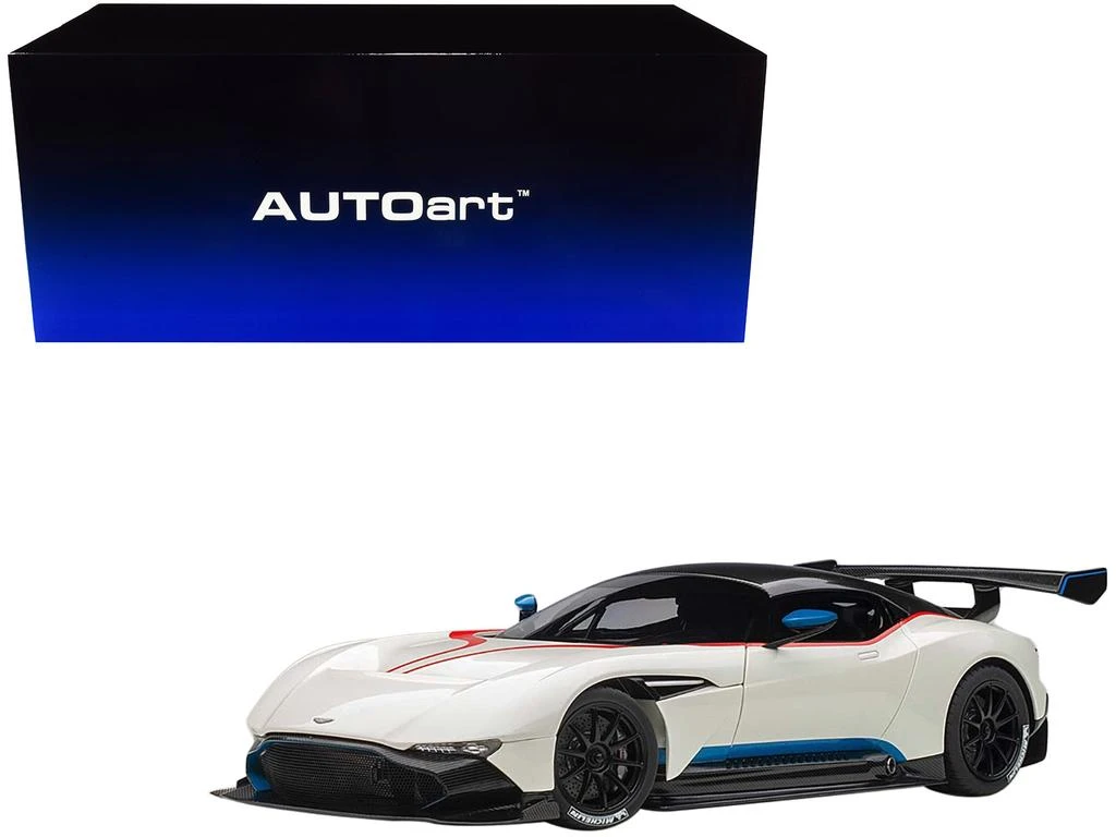 Autoart Aston Martin Vulcan Stratus White with Red and Blue Stripes 1/18 Model Car by 1