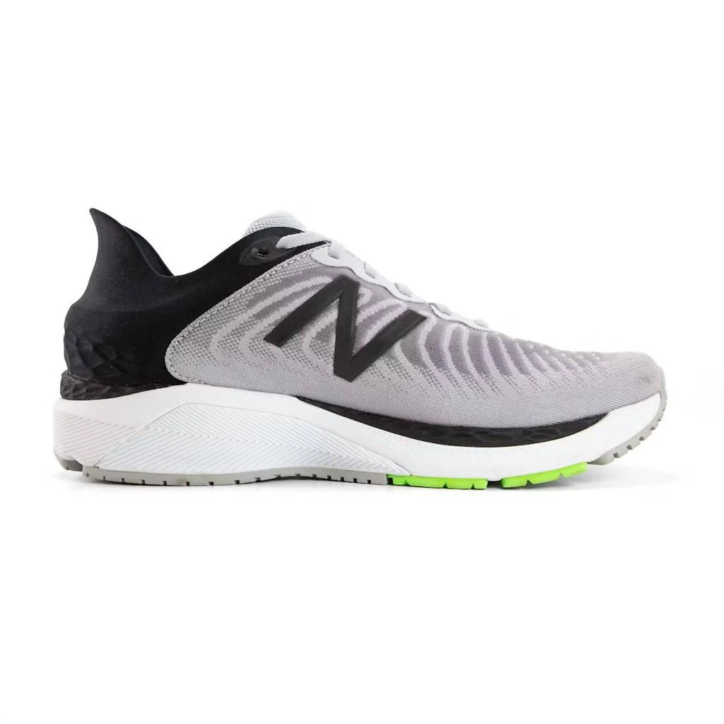 New Balance Men's Fresh Foam 860V11 Running Shoes - D/medium Width In Light Aluminum/black/energy Lime 1