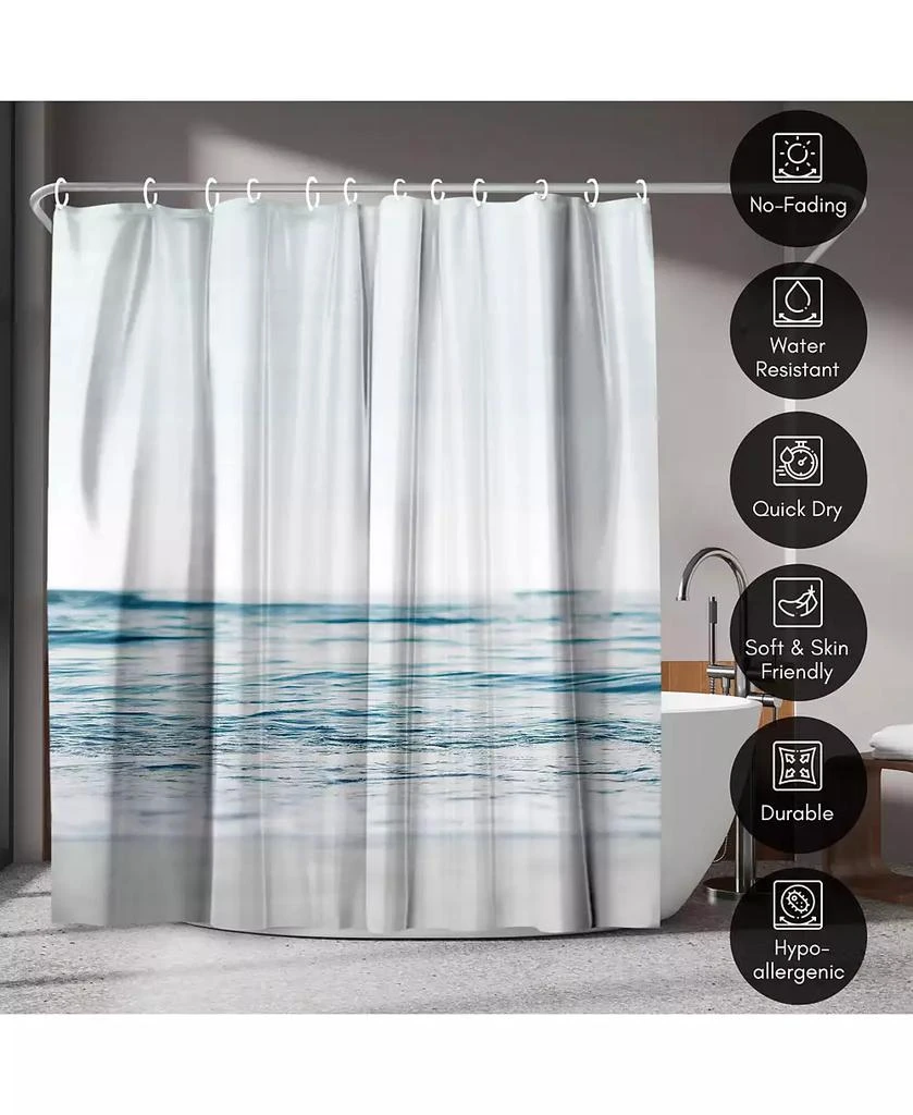 Americanflat 71x74 Blue Wave and Sand Shower Curtain - 100% Polyester Shower Curtain 5