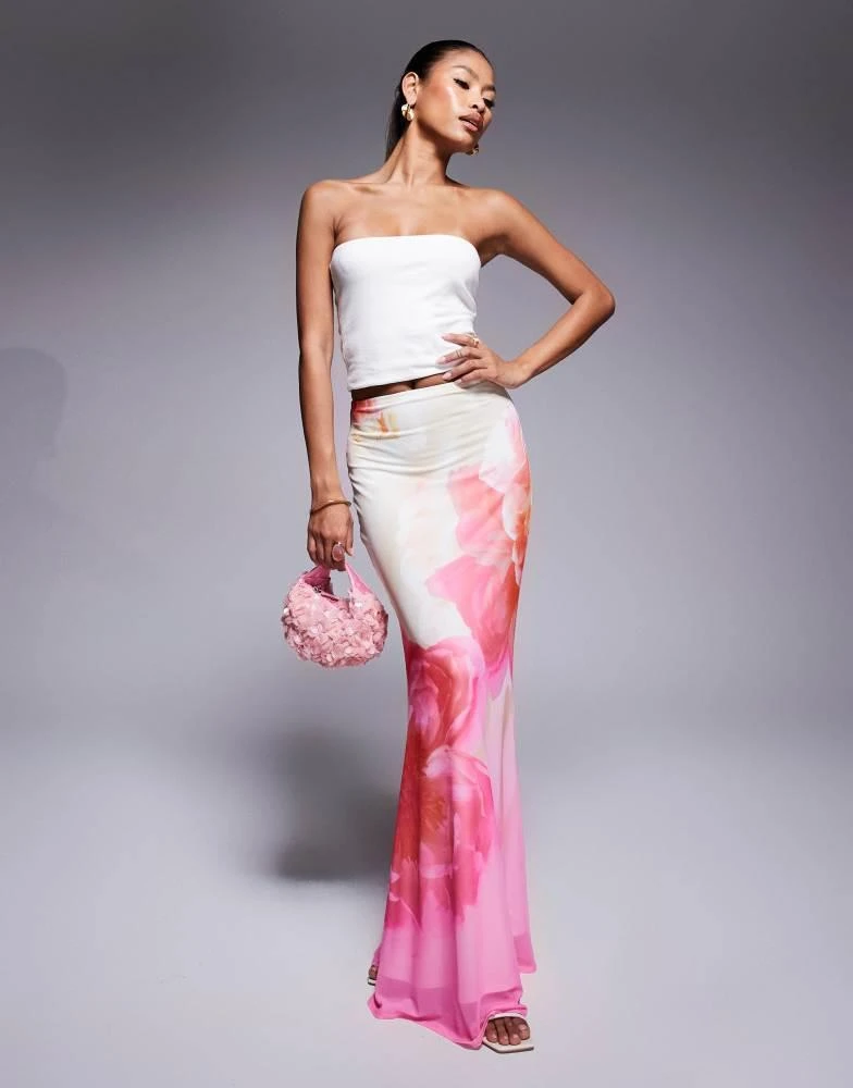 AFRM AFRM maxi skirt in ombre pink floral 1