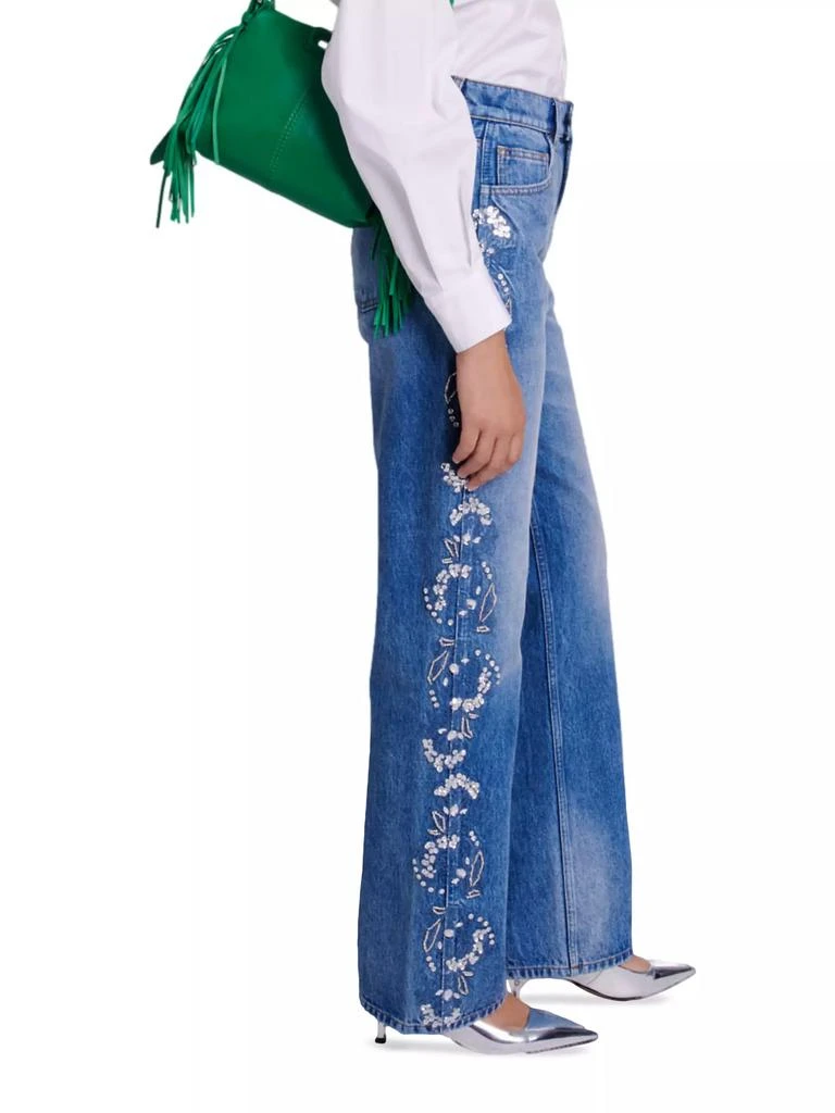 Maje Embroidered Jeans 4