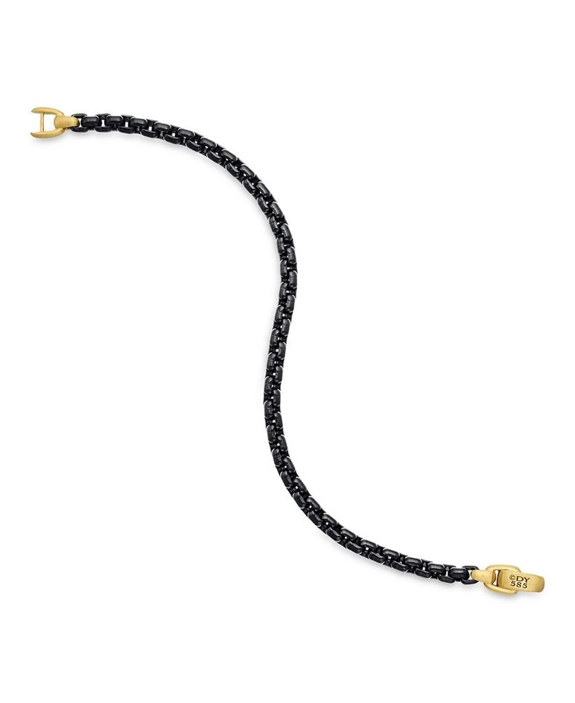 David Yurman David Yurma Men
s Box Chain Bracelet in Sterling Silver or Stainless Steel with 14K Yellow Gold, 5mm 5