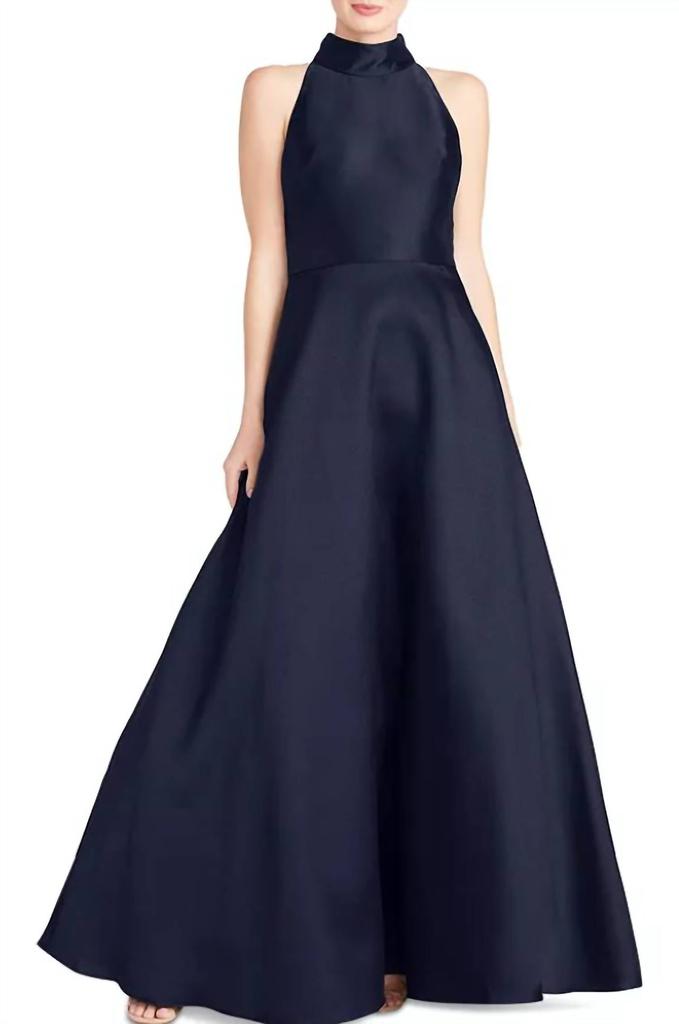 Monique Lhuillier Ml Monique Lhuillier - Mikado High Neck Gown