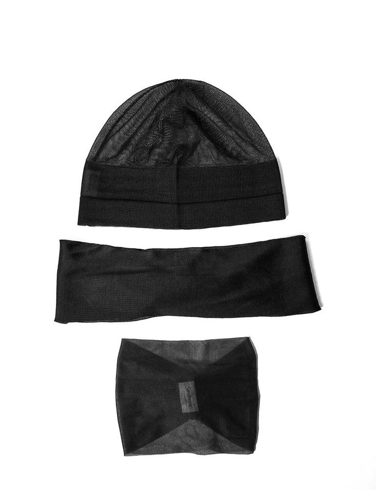 Yves Saint Laurent Saint Laurent Hat, Headband, and Choker Set in Viscrepe