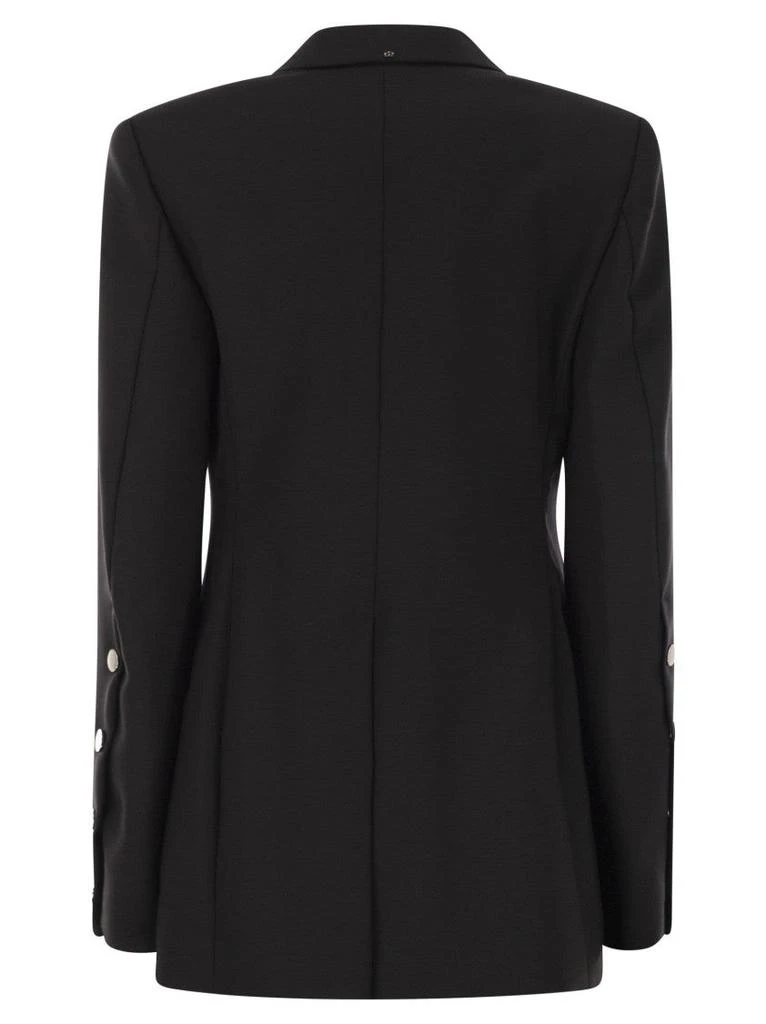 Max Mara Refined Black Stretch Wool Blazer With Tailored Silhouette 2