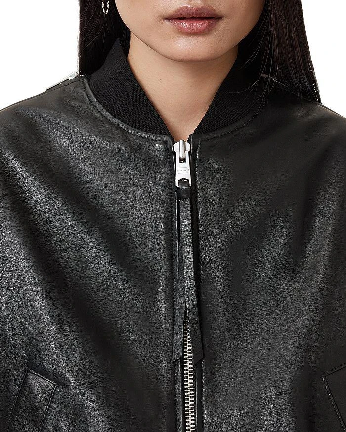 ALL SAINTS Zenith Leather Zip Bomber 5