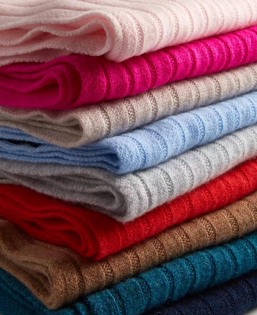 Charter Club Ribbed 100% Cashmere Scarf, Created for Macy's