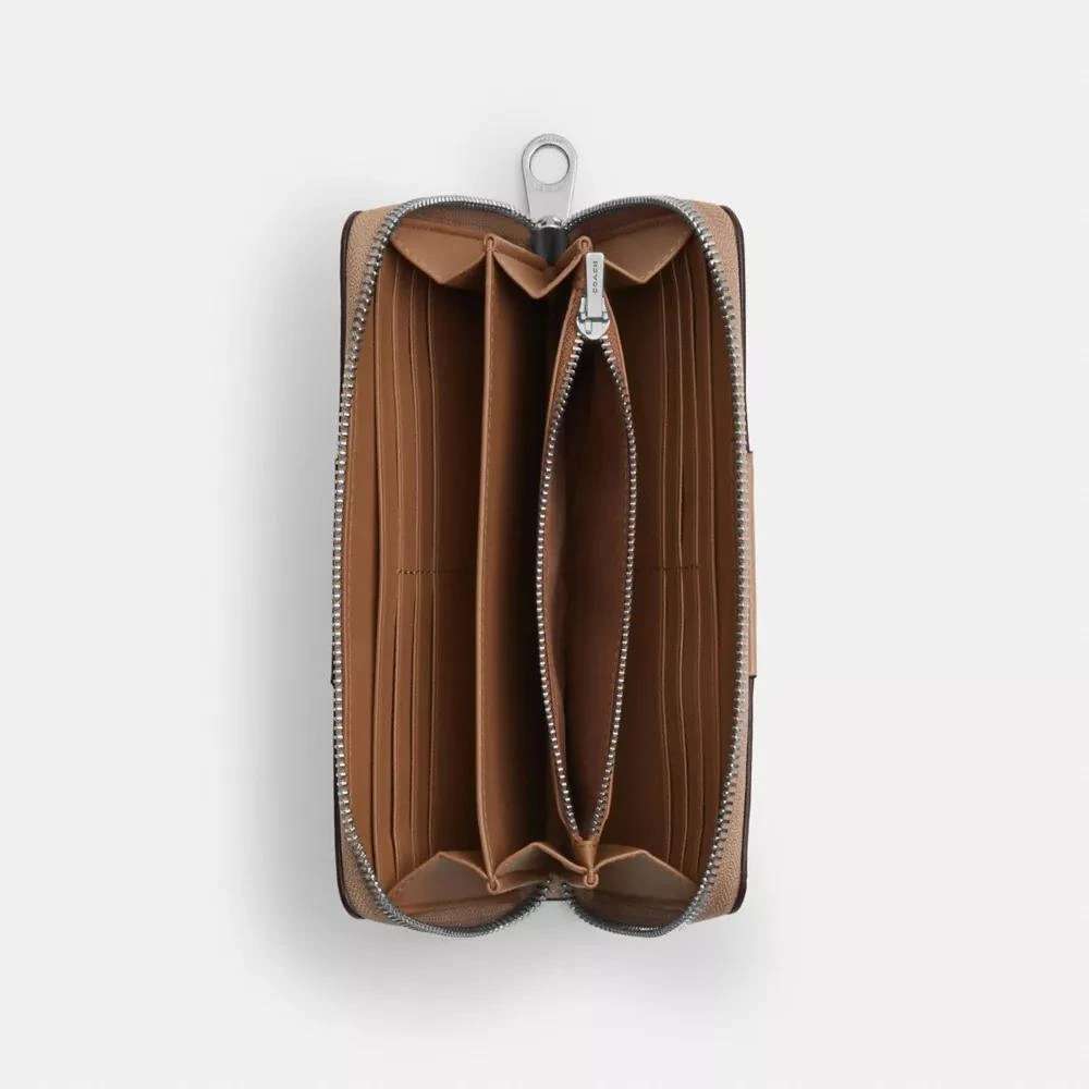 Coach Long Zip Around Wallet In Signature Canvas With Stripe 2