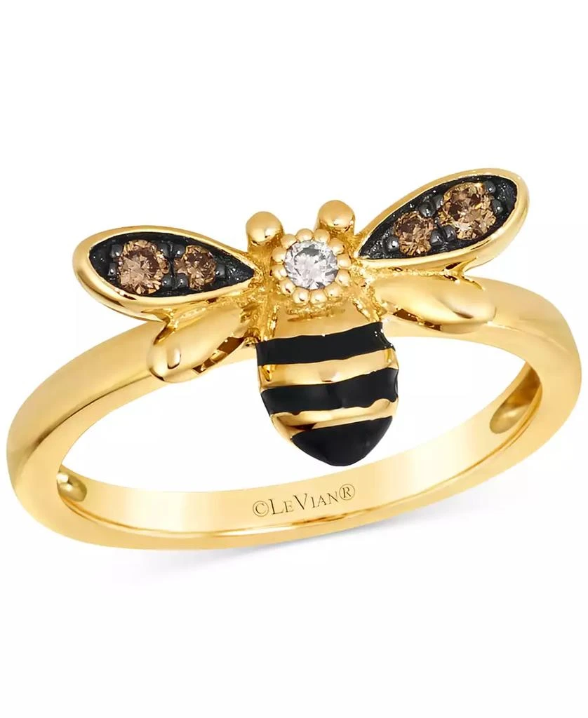 Le Vian Chocolate Diamond & Nude Diamond Honeybee Ring (1/8 ct. t.w.) in 14k Gold 1