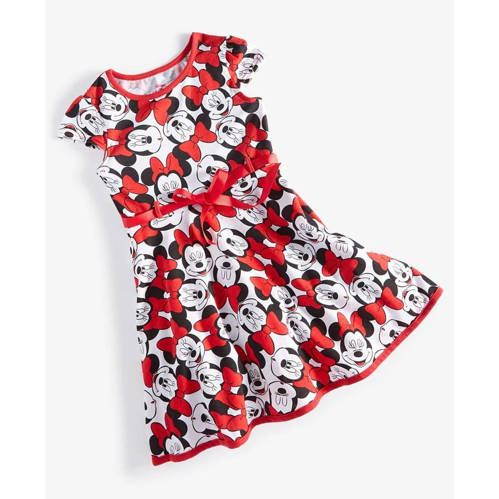Disney Little Girls Self Tie Ribbon Belt Minnie Mouse Dress 4