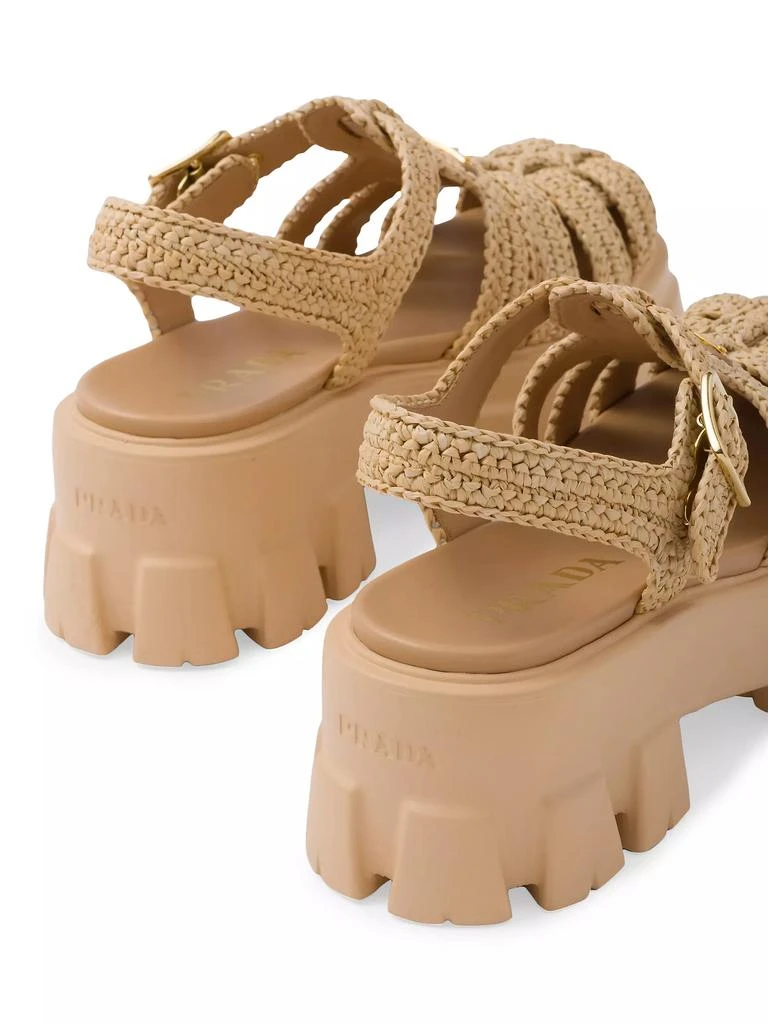 Prada Monolith Crochet Cage Sandals 6
