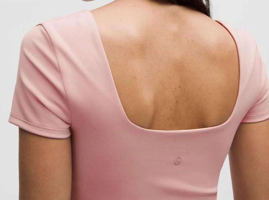 Lululemon Wunder Under Smoothcover Square Neck Tee In Pink Haze 4