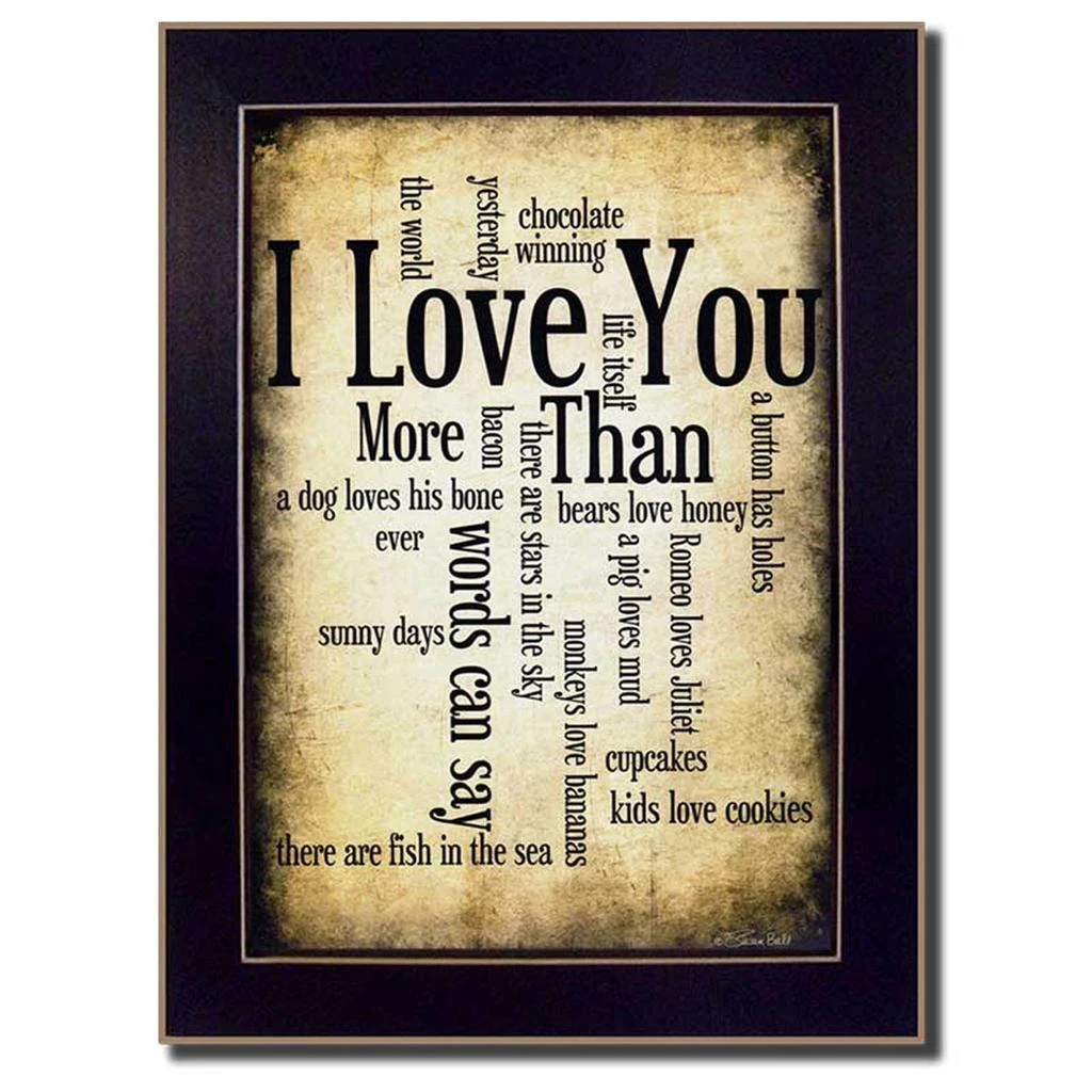Hivvago I Love You 1 Black Framed Print Wall Art 2