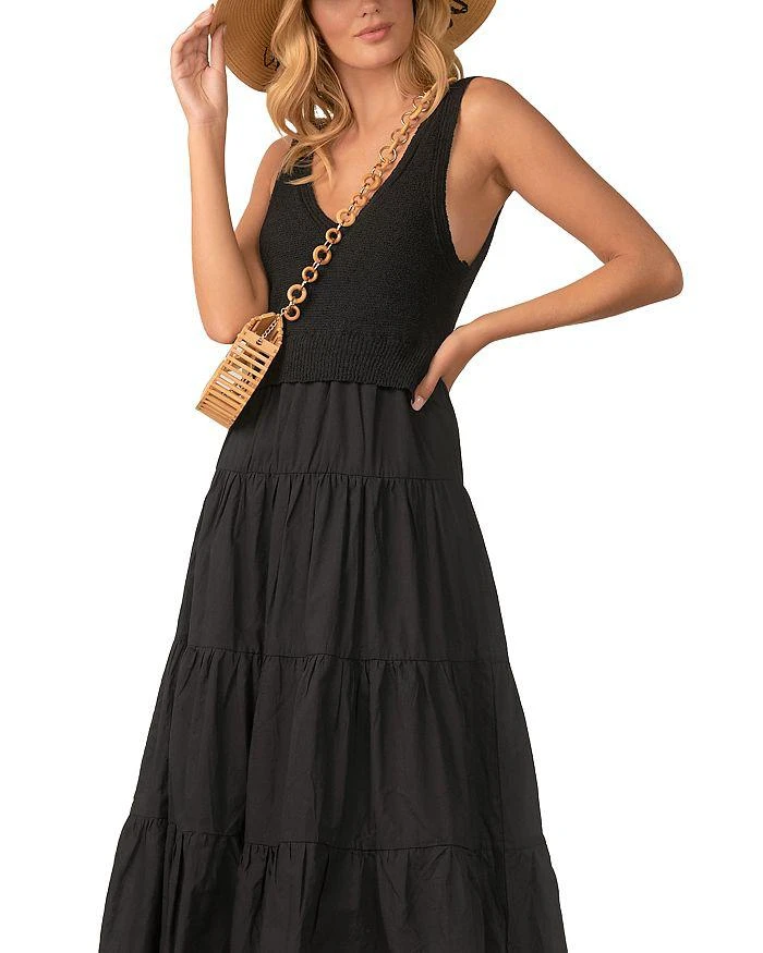 Elan Mixed Media Midi Dress 4