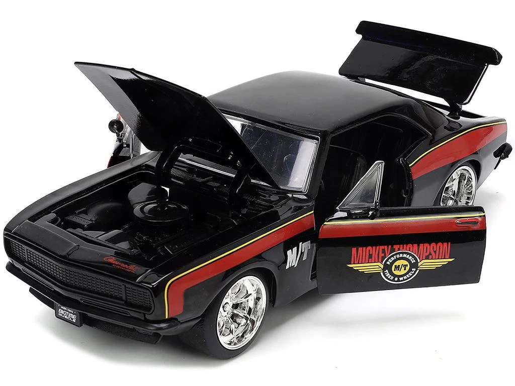 Jada 1967 Chevrolet Camaro "Mickey Thompson" Black with Red and Yellow Stripes "Bigtime Muscle" Series 1/24 Diecast Model Car by 4