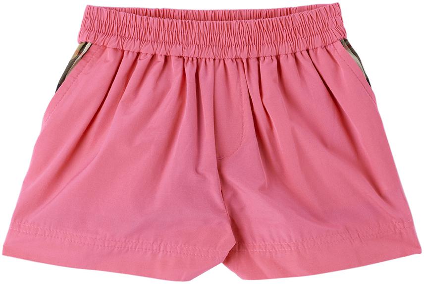 Burberry Baby Pink Vintage Check Panel Shorts
