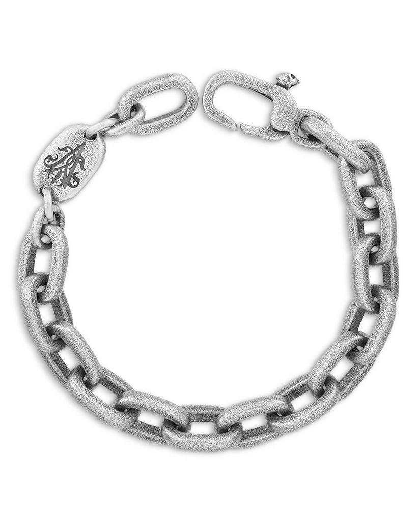John Varvatos Men
s Sterling Silver Artisan Oval Link 25th Anniversary Chain Bracelet 2