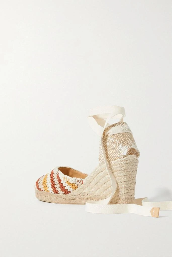 CASTAÑER Carina 80 canvas and crochet-knit wedge espadrilles 3