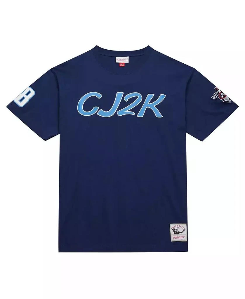 Mitchell & Ness Men's Chris Johnson Navy Tennessee Titans Retired Player Nickname T-Shirt 3