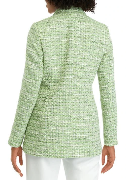 THE LIMITED Limited Womens Four Button Notch Collar Tweed Jacket 2