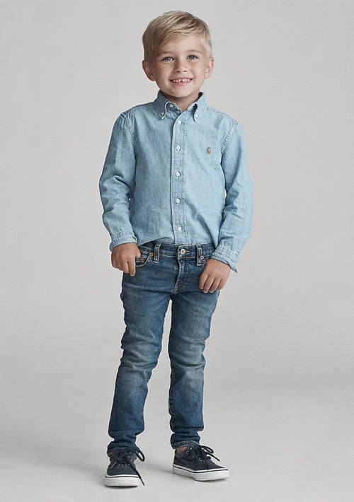 Ralph Lauren Boys 2-7 Indigo Cotton Chambray Shirt 3