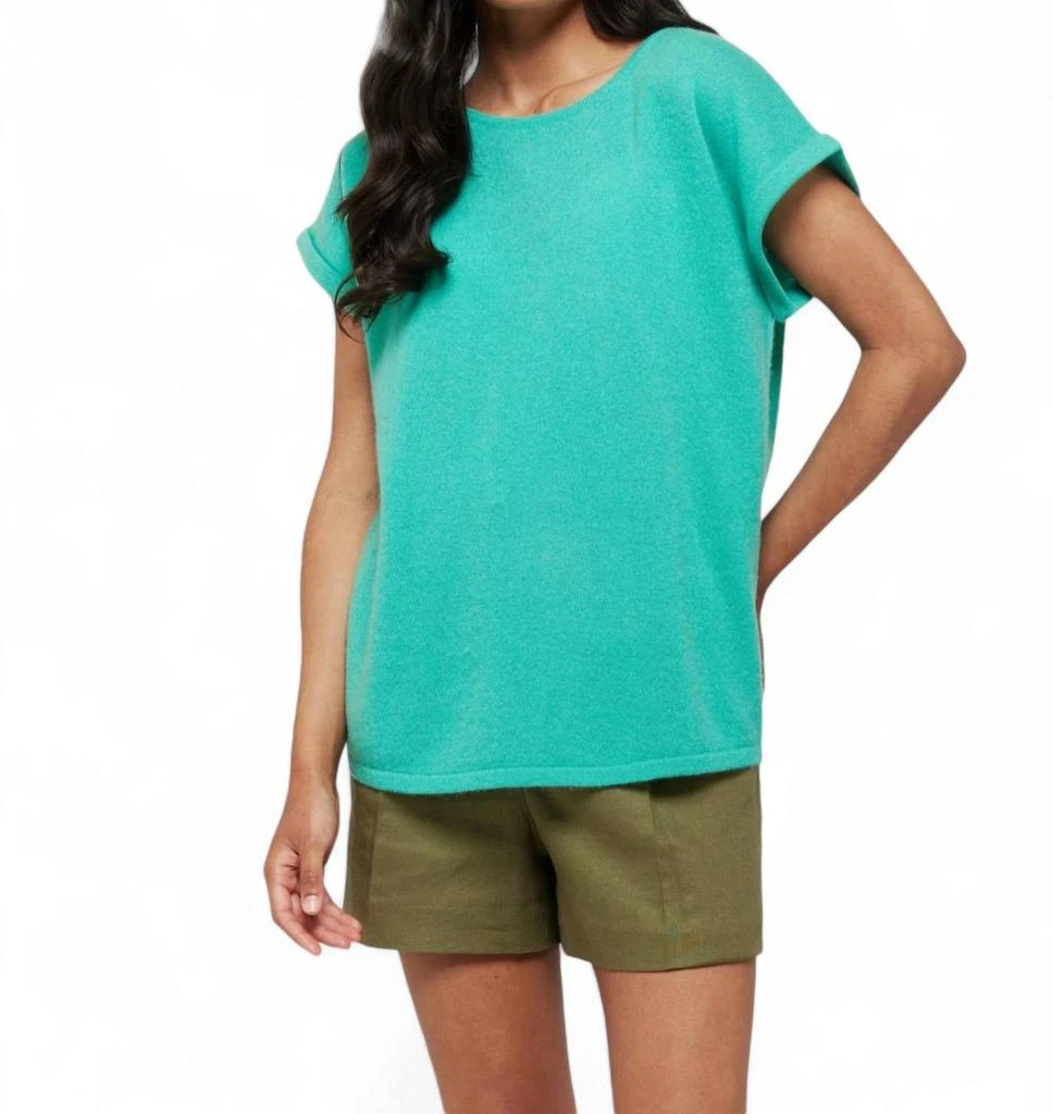Brodie Cashmere Lizzie Tee In Jungle Green 1
