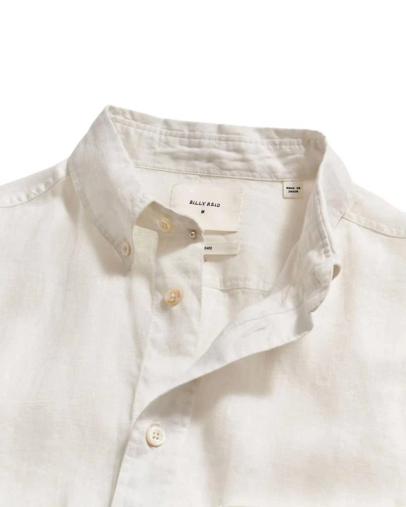 Billy Reid Short Sleeve Tuscumbia Shirt Button Down Shirt In White 4
