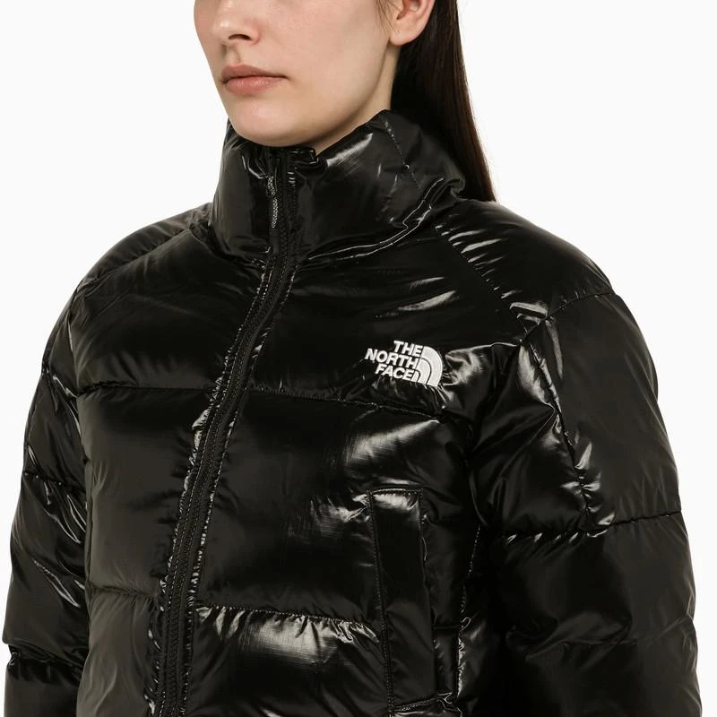 The North Face Glossy black cropped nylon down jacket 5