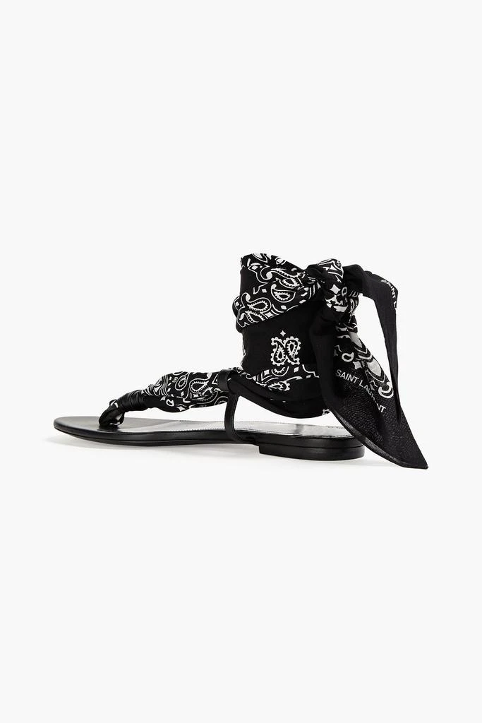 Yves Saint Laurent Dallas leather-trimmed paisley-print woven sandals 3