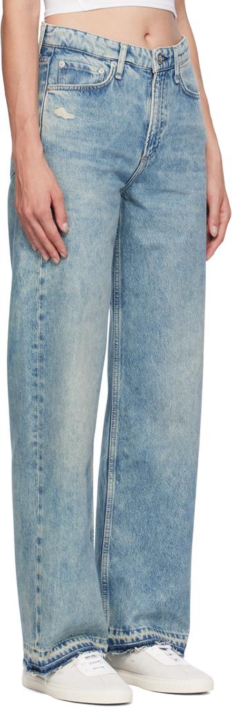 Rag & Bone Blue Logan Wide-Leg Jeans