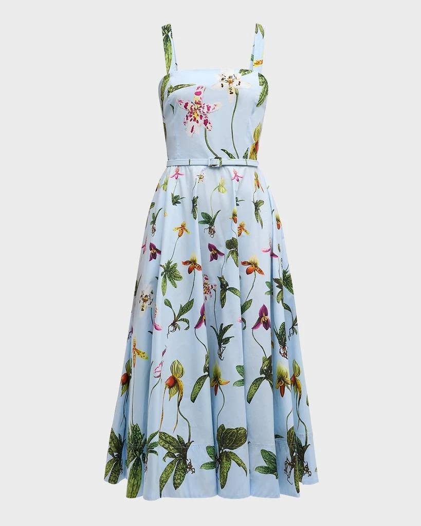 Orchids Cotton Poplin Belted Midi Tank Dress  On Sale Now with Up to 40%  Off | Discover Exclusive Deals & Savings at BeyondStyle  Authentic Oscar  de la Renta dresses|women|women's clothing|Women