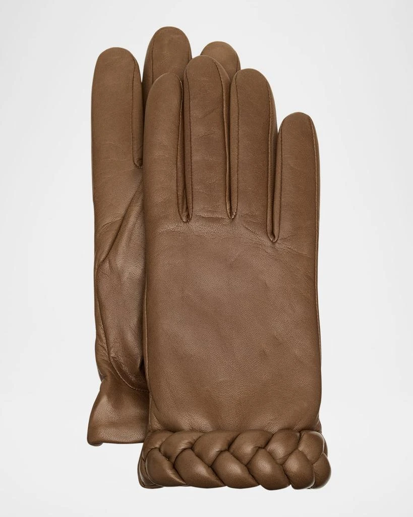 Agnelle Edith Braided Leather Gloves 1