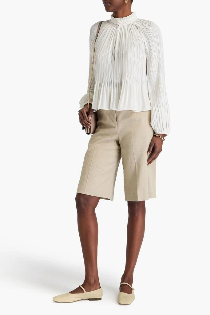 VERONICA BEARD Walker pleated crepe de chine blouse 2