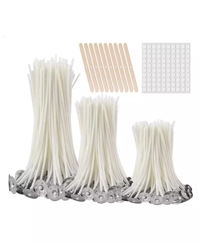 GNUADZ Pre Waxed Cotton Candle Wicks With Metal Sustainer Tabs For Pillar Making Diy 3.5in 6in 8in 300pcs