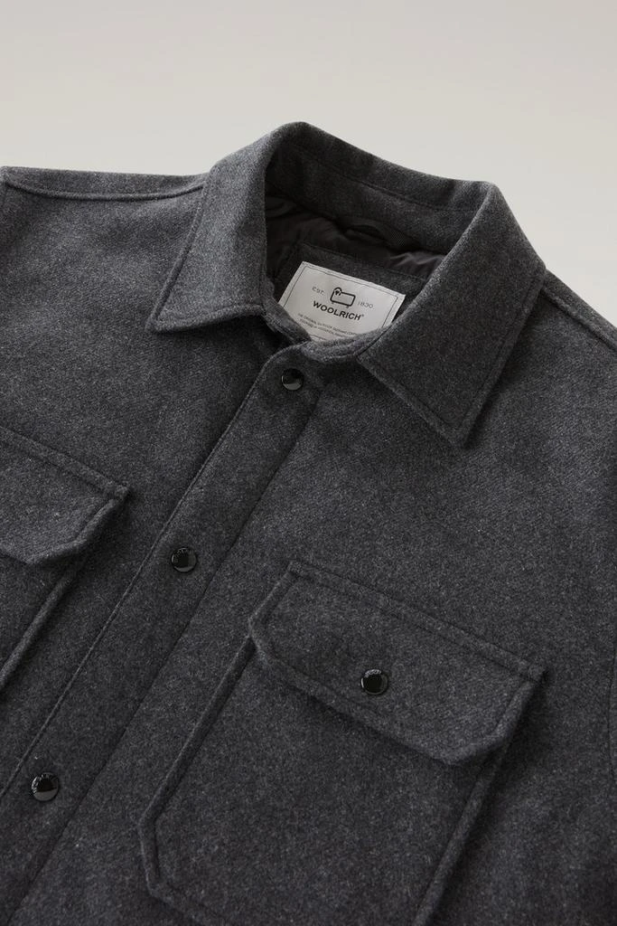 Woolrich Alaskan Padded Overshirt in Recycled Italian Wool Blend - Men - Gray 2