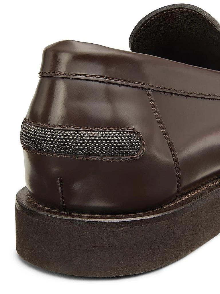 Brunello Cucinelli Monili-Detailed Leather Loafers 5