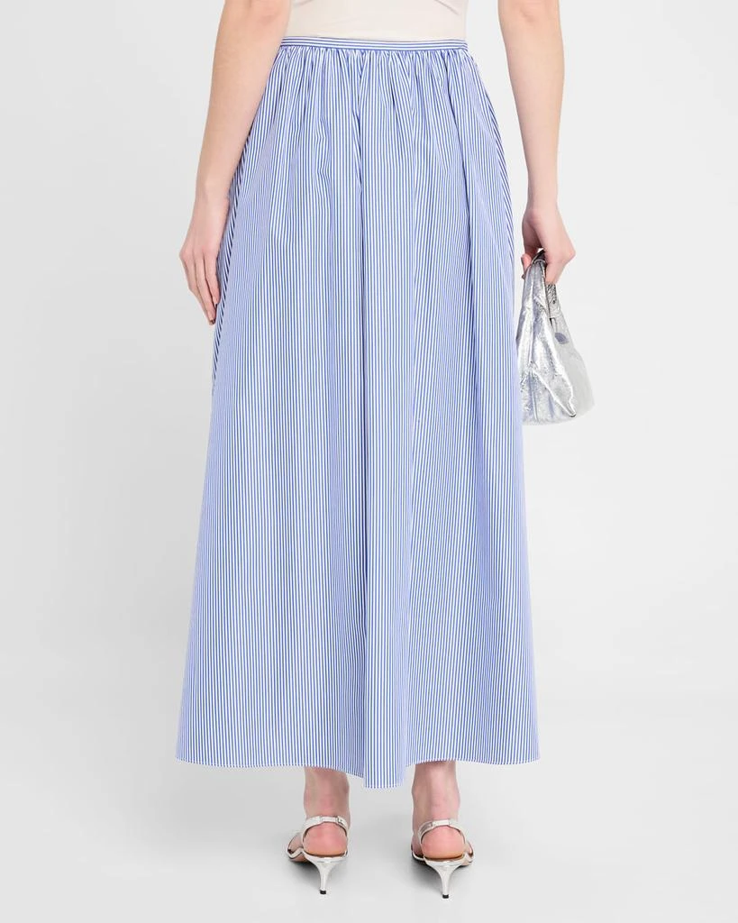 Lafayette 148 New York Gathered-Waist Striped Skirt 3