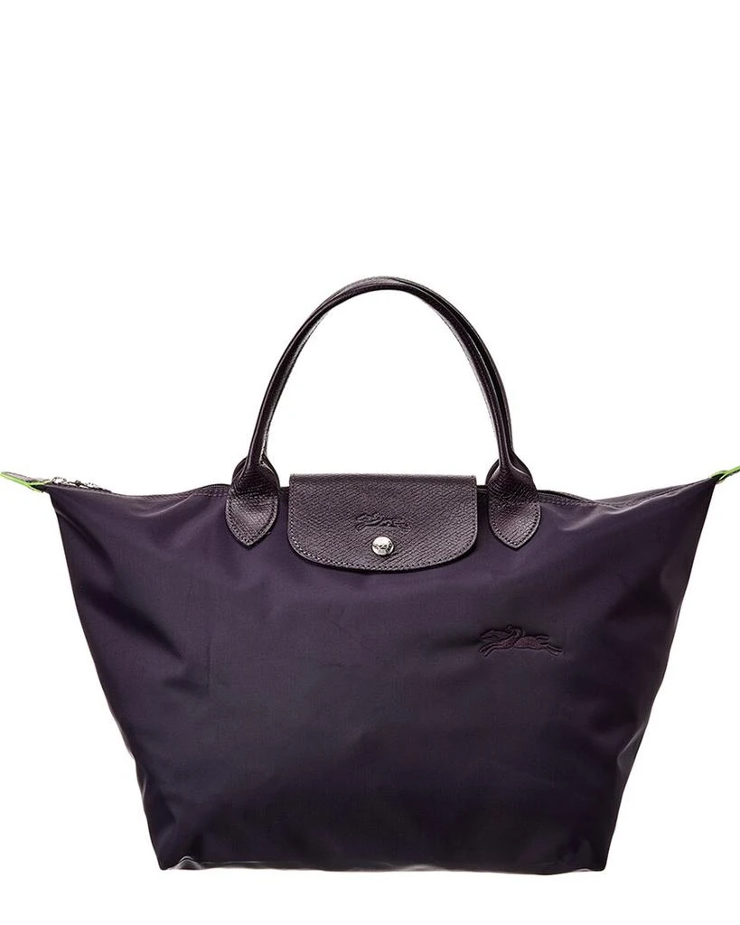 Longchamp Longchamp Le Pliage Green Medium Canvas & Leather Shoulder Bag 1